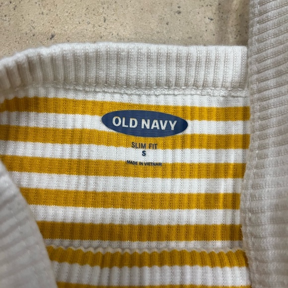 Old Navy Yellow and White Striped Tank Size Small Slim Fit - Picture 2 of 3